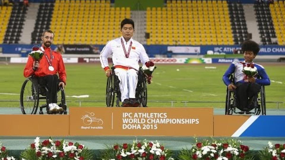 Men's 400m T53 | Victory Ceremony |  2015 IPC Athletics World Championships Doha