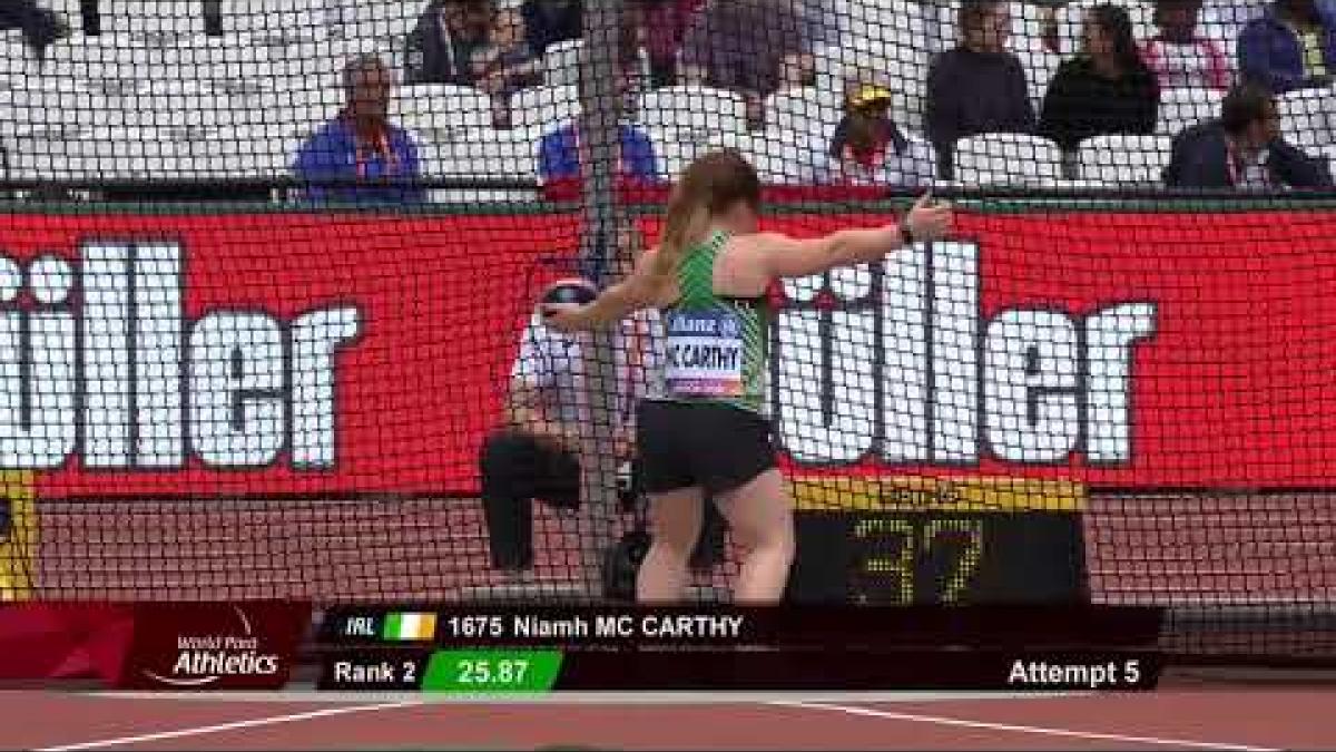 Niamh McCarthy | Silver – Women’s Discus F41 Final | London 2017 World Para Athletics Championships