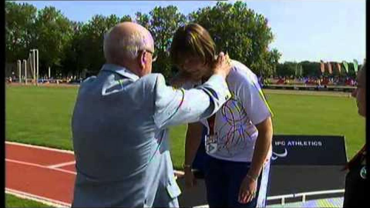 Athletics - women's shot put F37 Medal Ceremony - 2013 IPC Athletics World Championships, Lyon