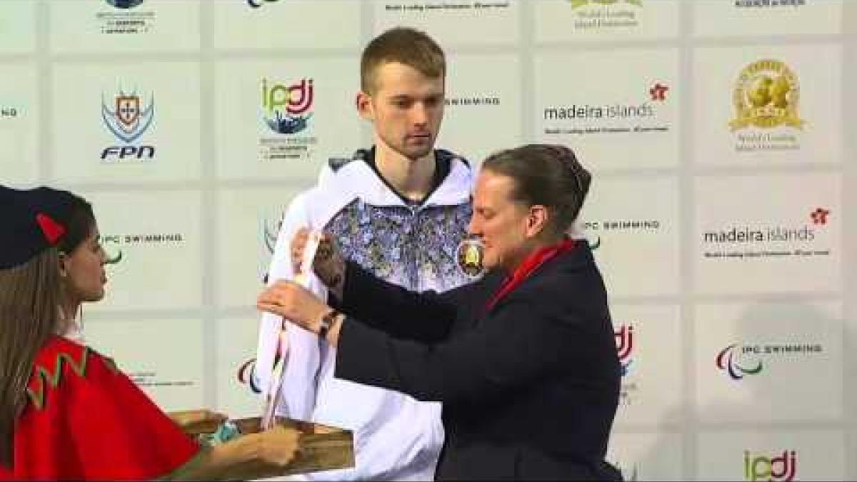 Men's 400m Freestyle S13 | Medals Ceremony | 2016 IPC Swimming European Open Championships Funchal