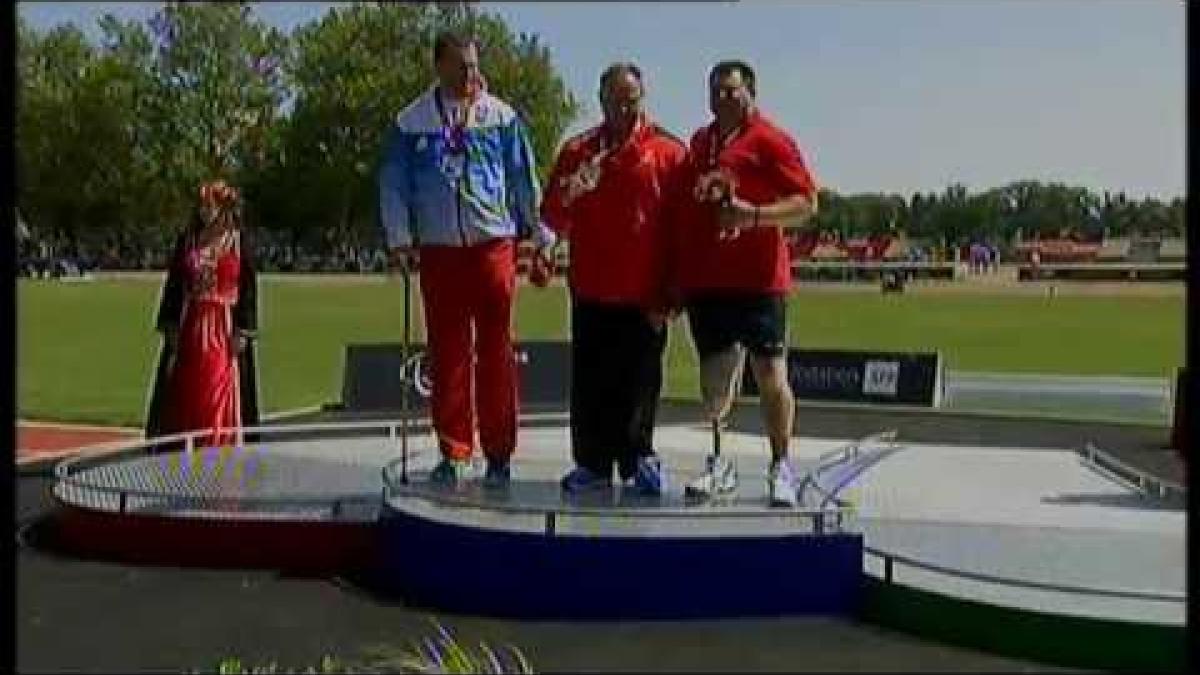 Athletics -  men's shot put F44 Medal Ceremony  - 2013 IPC Athletics World Championships, Lyon