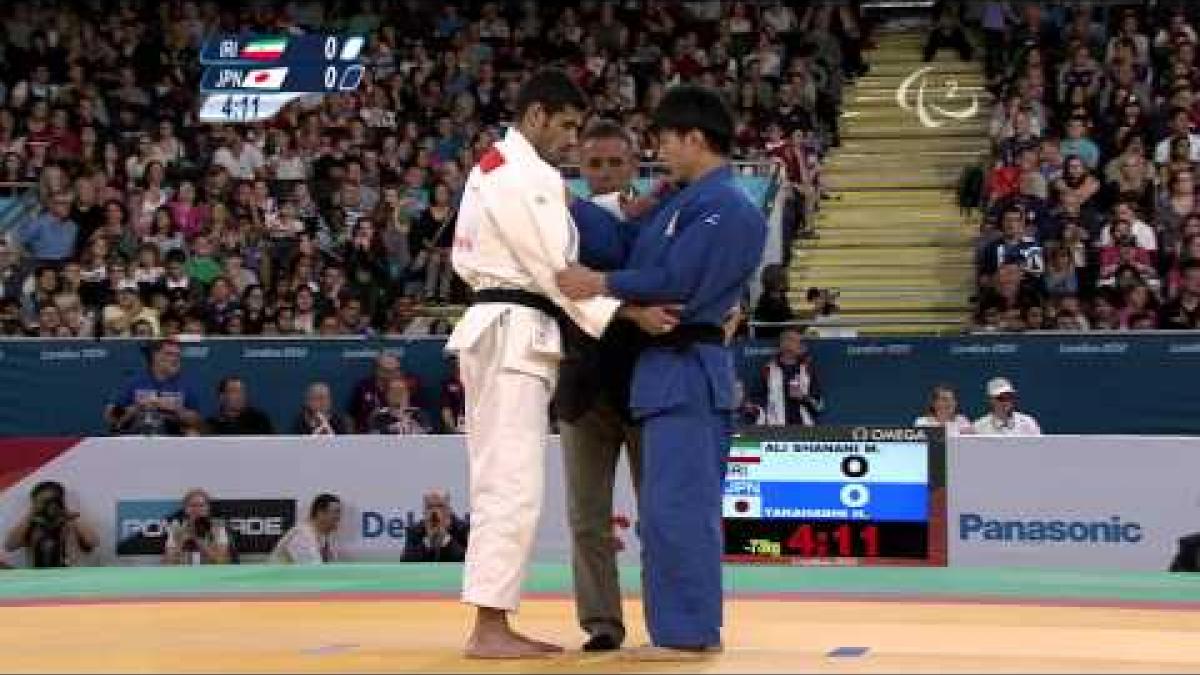 Judo - Men - 73 kg Final of Repechage A - Iran versus Japan - 2012 London Paralympic Games