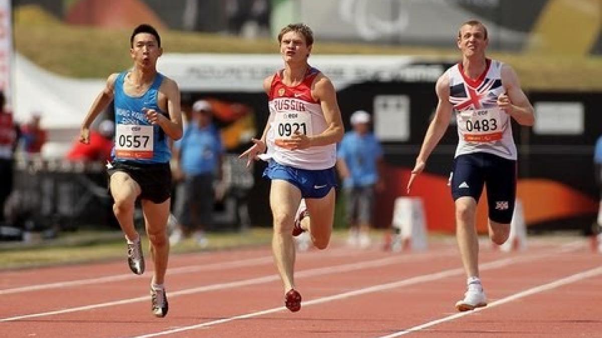 Athletics -  men's 100m T36 final  - 2013 IPC Athletics World Championships, Lyon