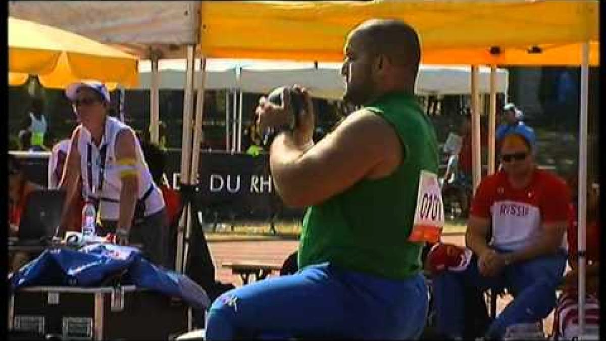 Athletics - Redhouane Ait Said - men's shot put F58 final - 2013 IPC Athletics World C...