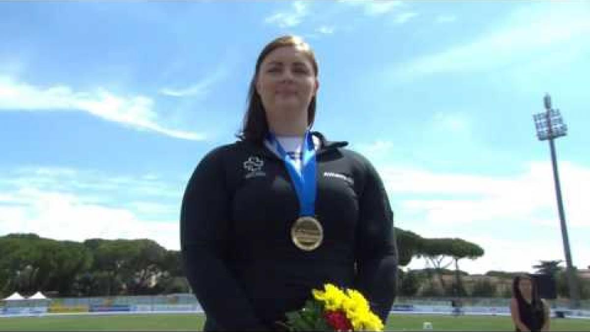 Women's discus throw F57 | Victory Ceremony | 2016 IPC Athletics European Championships Grosseto