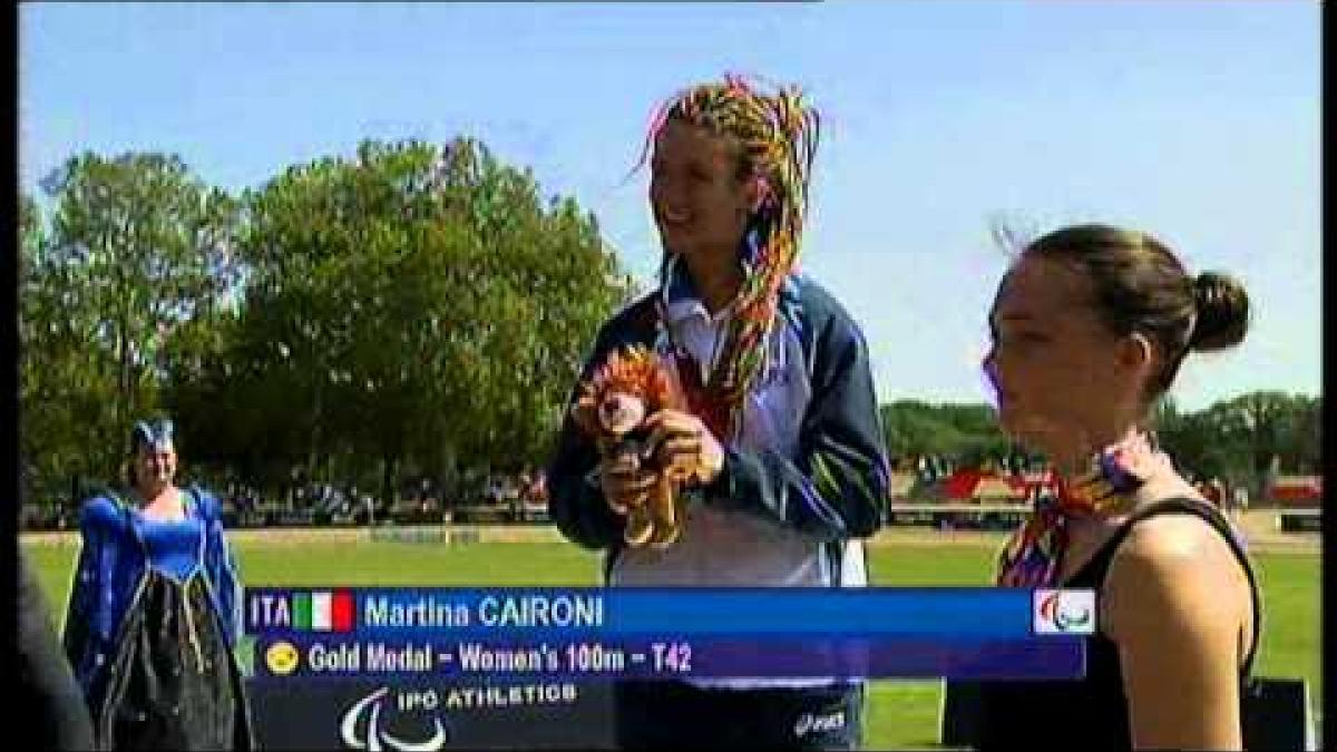 Athletics -  women's 100m T42 Medal Ceremony  - 2013 IPC Athletics World Championships, Lyon