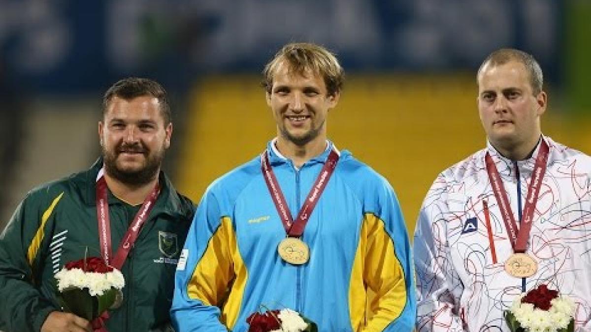 Men's shot put F38 | Victory Ceremony | 2015 IPC Athletics World Championships Doha