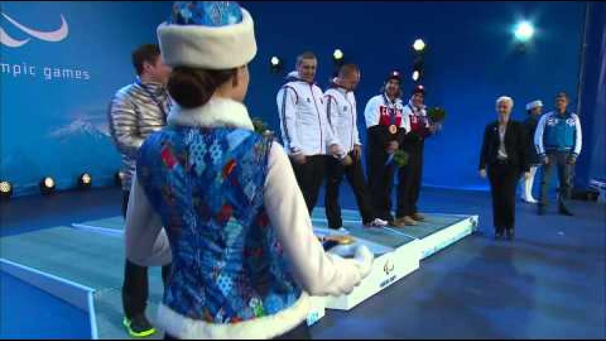 Men&#039;s super-G visually impaired Victory Ceremony | Alpine Skiing | Sochi 2014 Paralympic