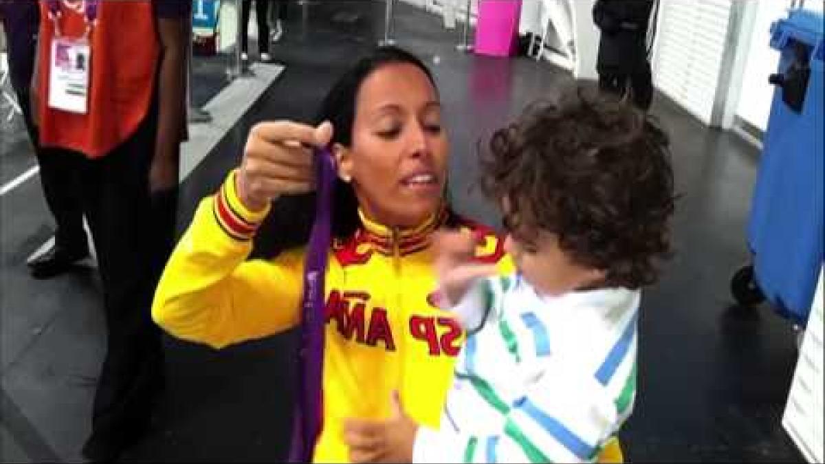 No. 3 Moment of Year: Spain's Teresa Perales gives her son her first medal