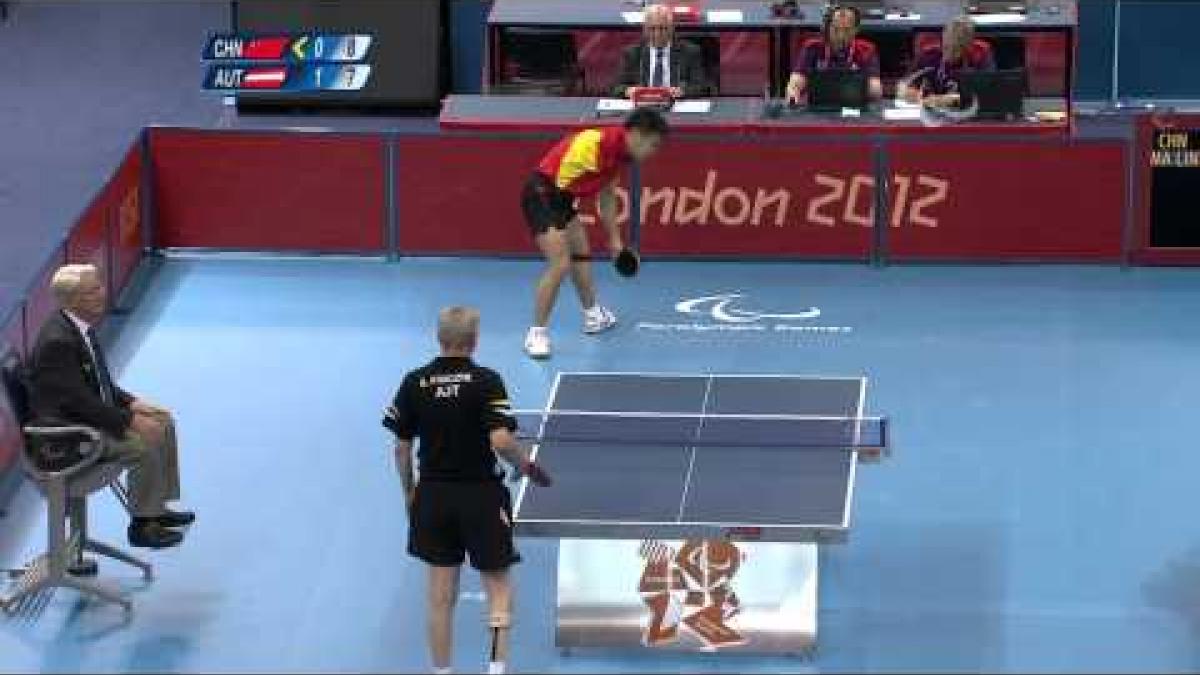 Table Tennis - CHN vs AUT - Men's Singles - Class 9 Gold Medal Match - London 2012 Paralympic Game