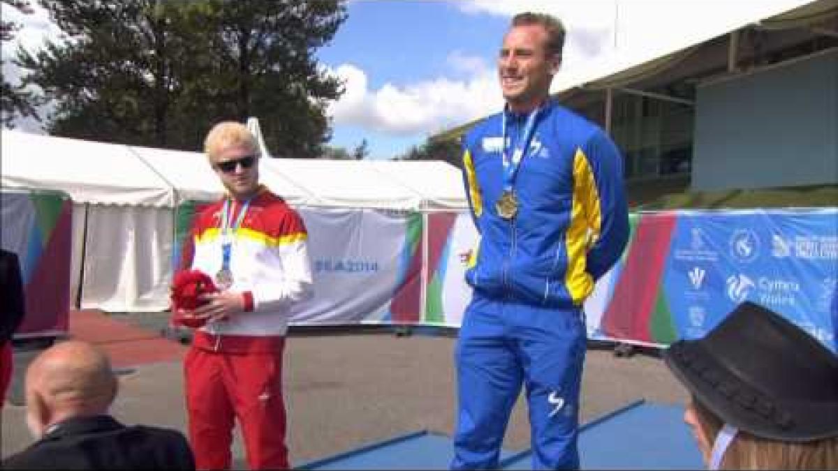 Men's long jump T13 | Victory Ceremony | 2014 IPC Athletics European Championships Swansea