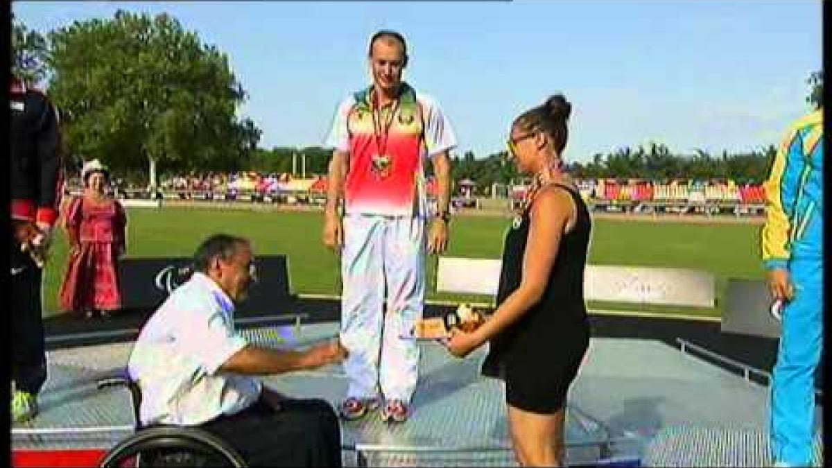 Athletics -  men's high jump T13 Medal Ceremony  - 2013 IPC Athletics World Championships, Lyon