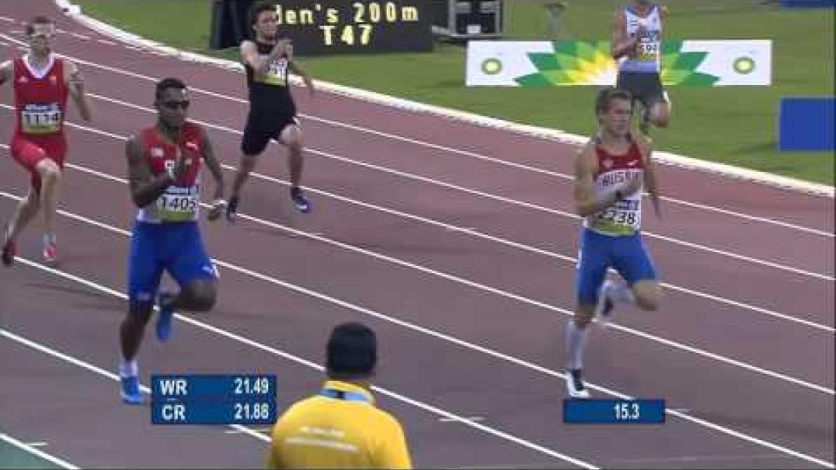 Men's 200m T47 | heat 1 |  2015 IPC Athletics World Championships Doha