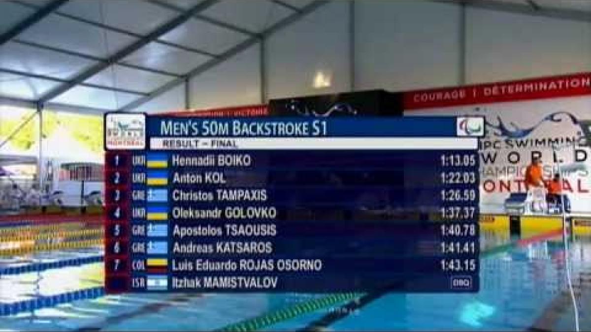 Swimming - men's 50m freestyle S4  - 2013 IPC Swimming World Championships Montreal