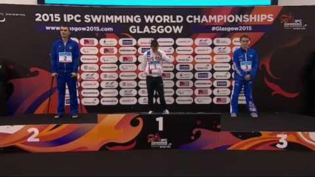 Men's 100m Backstroke S8 | Victory Ceremony | 2015 IPC Swimming World Championships Glasgow