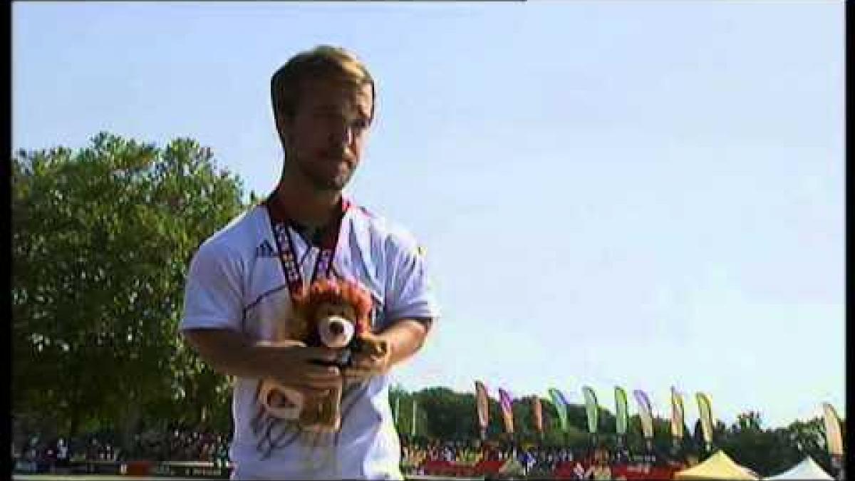 Athletics - men's javelin throw F41 Medal Ceremony - 2013 IPC Athletics World Championships, Lyon