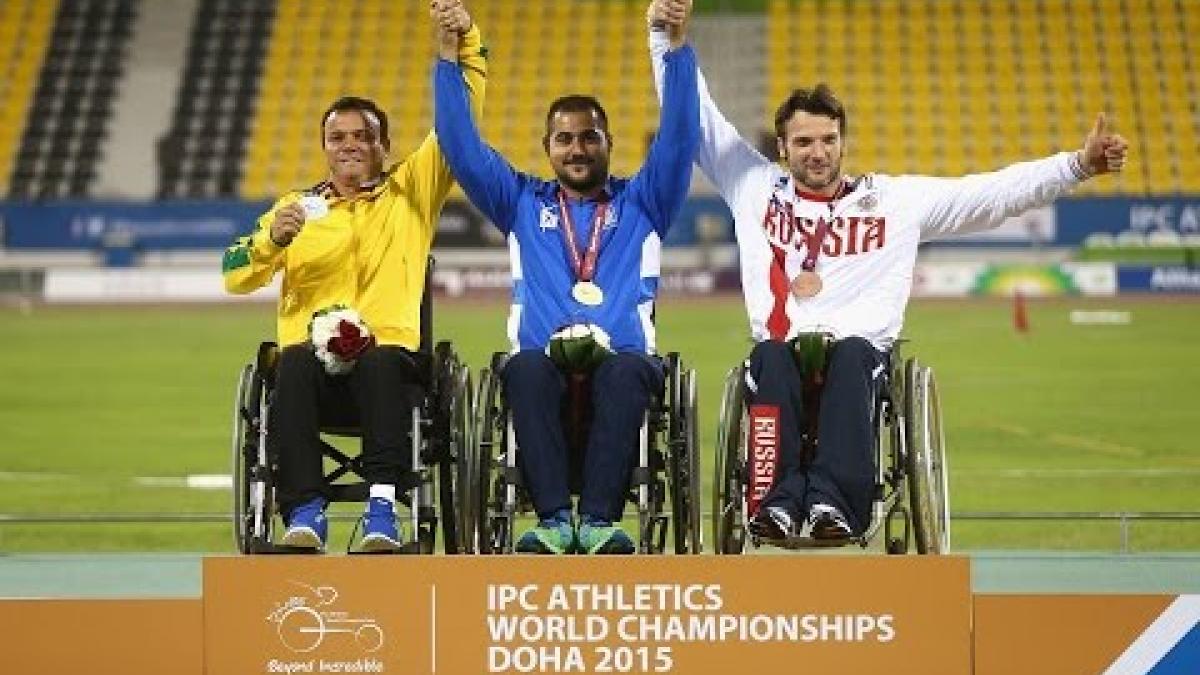 Men's javelin F54 | Victory Ceremony |  2015 IPC Athletics World Championships Doha
