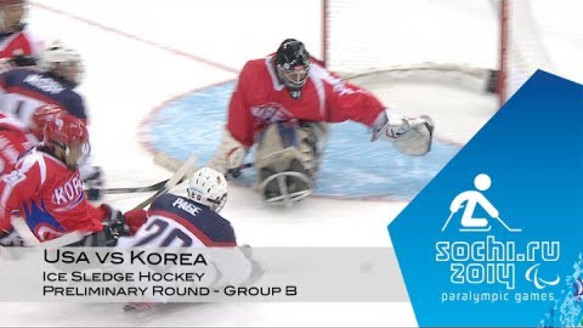 USA vs Korea highlights | Ice sledge hockey | Sochi 2014 Paralympic Winter Games