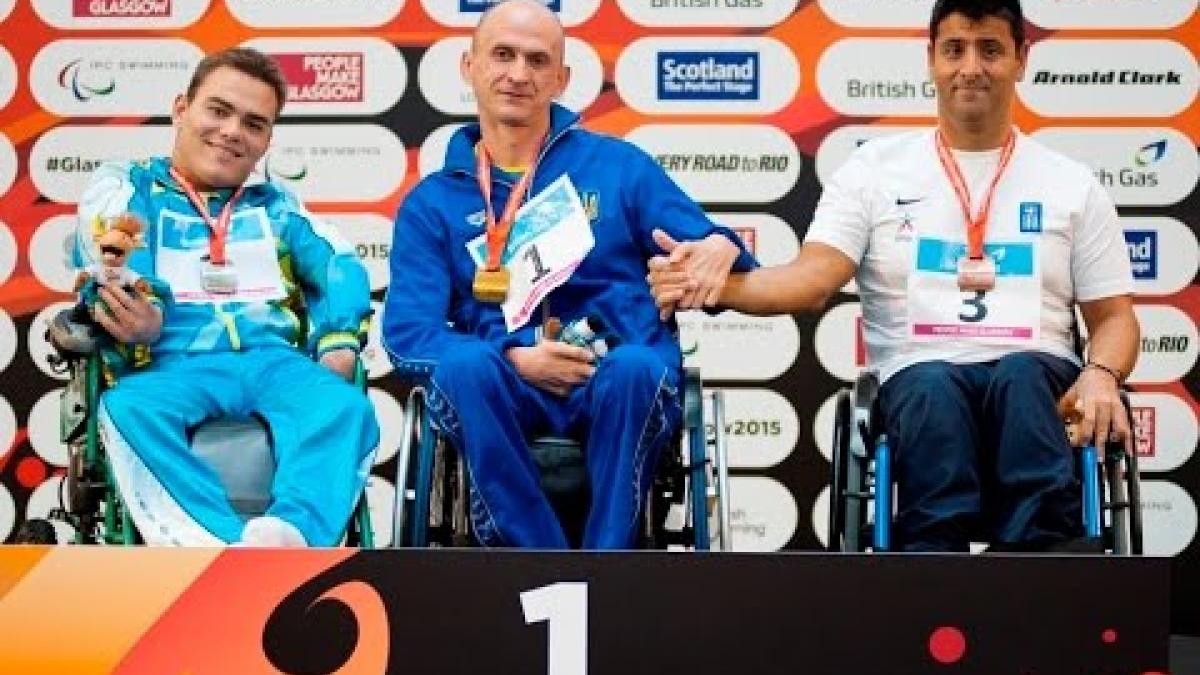 Men's 100m Backstroke S1 | Victory Ceremony | 2015 IPC Swimming World Championships Glasgow