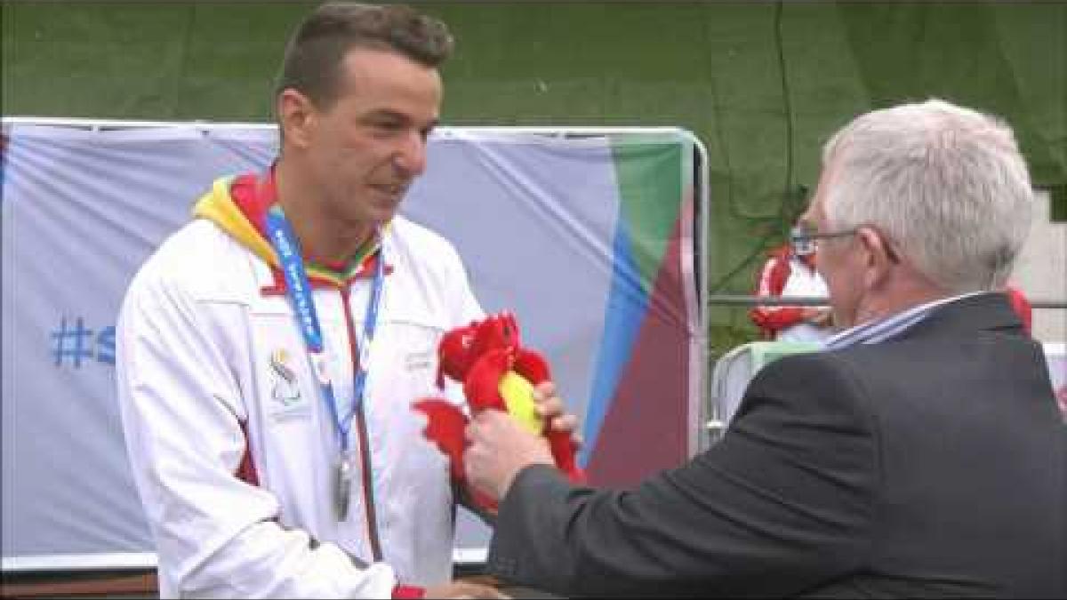 Men's long jump T20 | Victory Ceremony | 2014 IPC Athletics European Championships Swansea