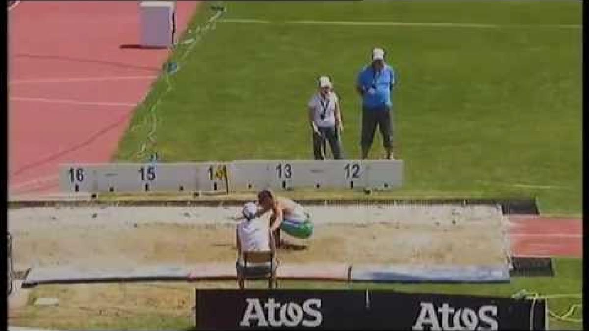 Athletics - Miran Sahatov - men's triple jump T11 final - 2013 IPC Athletics World C...