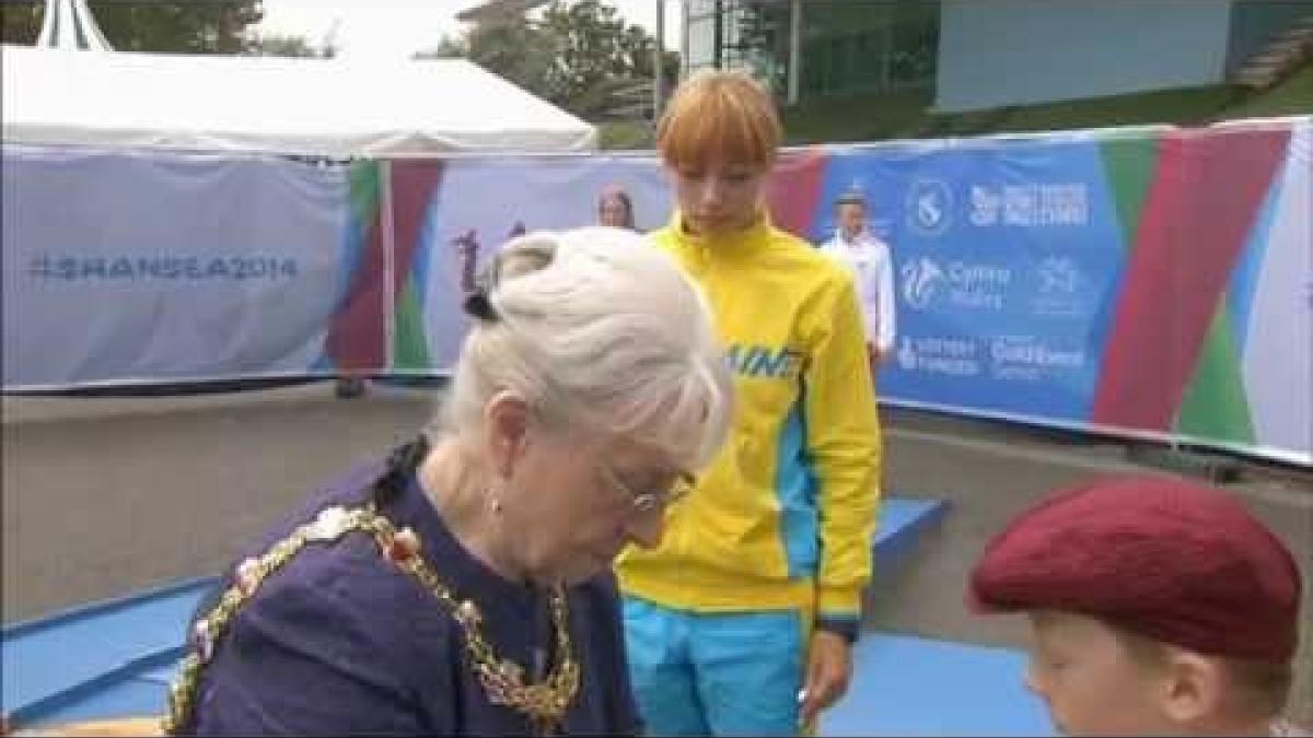 Women's long jump T20 | Victory Ceremony | 2014 IPC Athletics European Championships Swansea