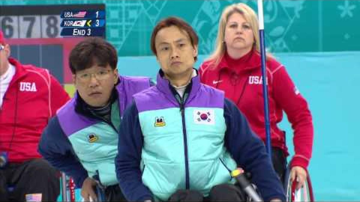 Wheelchair Curling Play of the Day 1 | Sochi 2014 Paralympic Winter Games