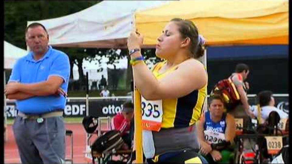 Athletics - Yanive Torres Martinez - women's shot put F54 final - 2013 IPC Athletics World C...