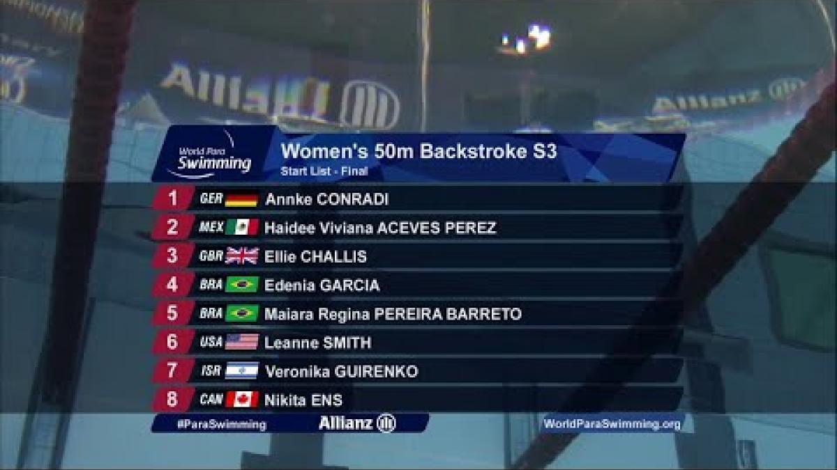 Women's 50m Backstroke S3 Final | London 2019