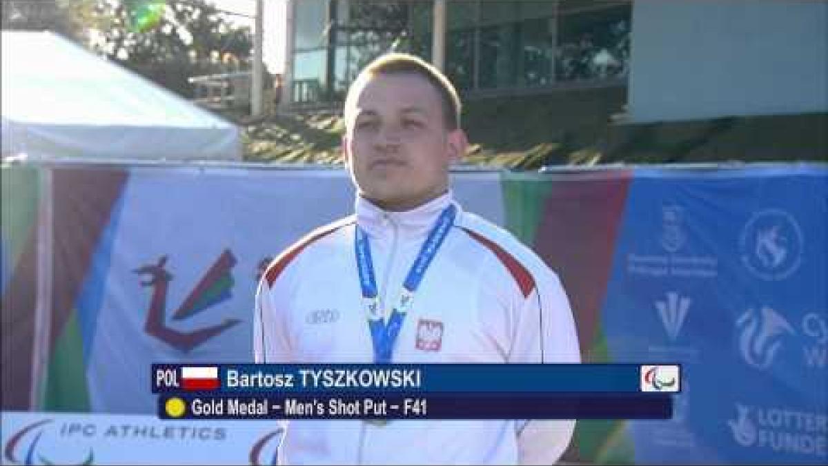 Men's shot put F41 | Victory Ceremony | 2014 IPC Athletics European Championships Swansea