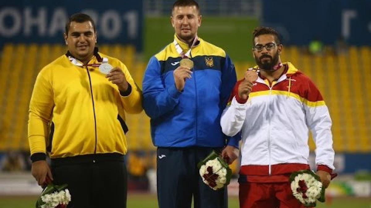 Men's shot put F12 | Victory Ceremony |  2015 IPC Athletics World Championships Doha
