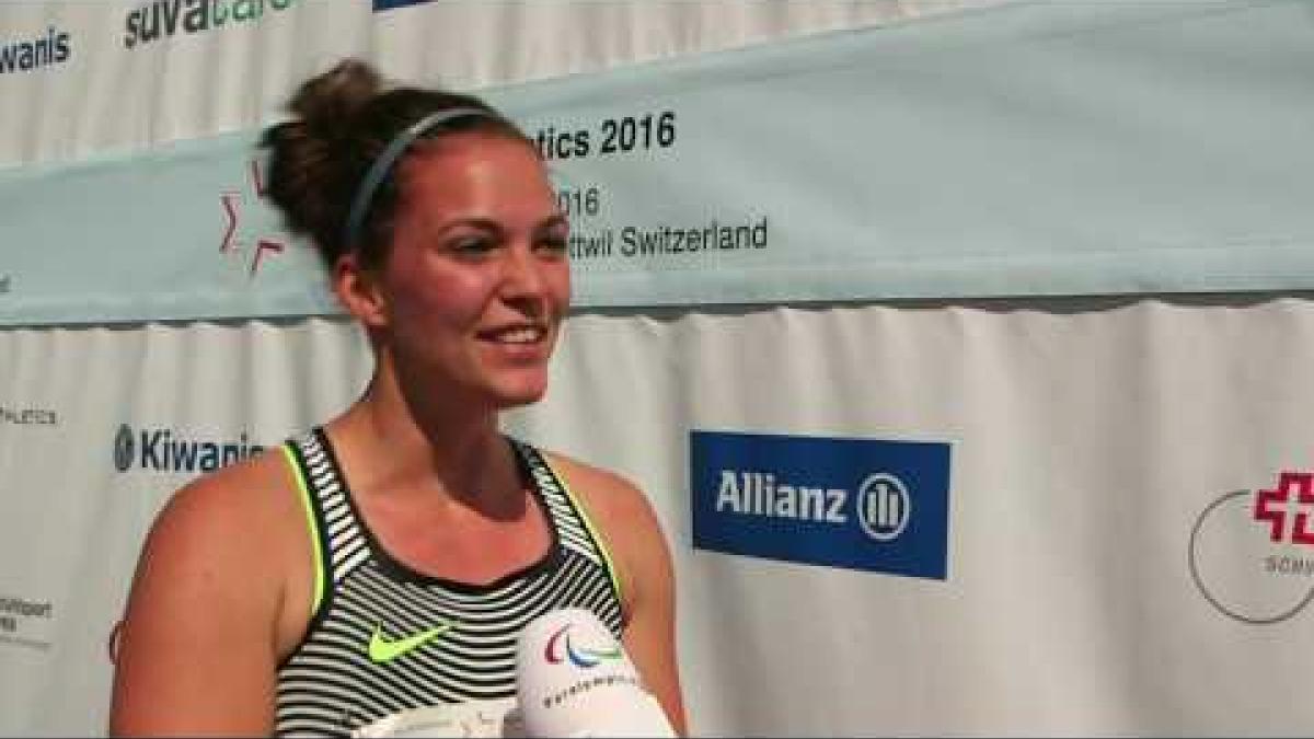 Marlou van Rhijn 100m world record in Nottwil