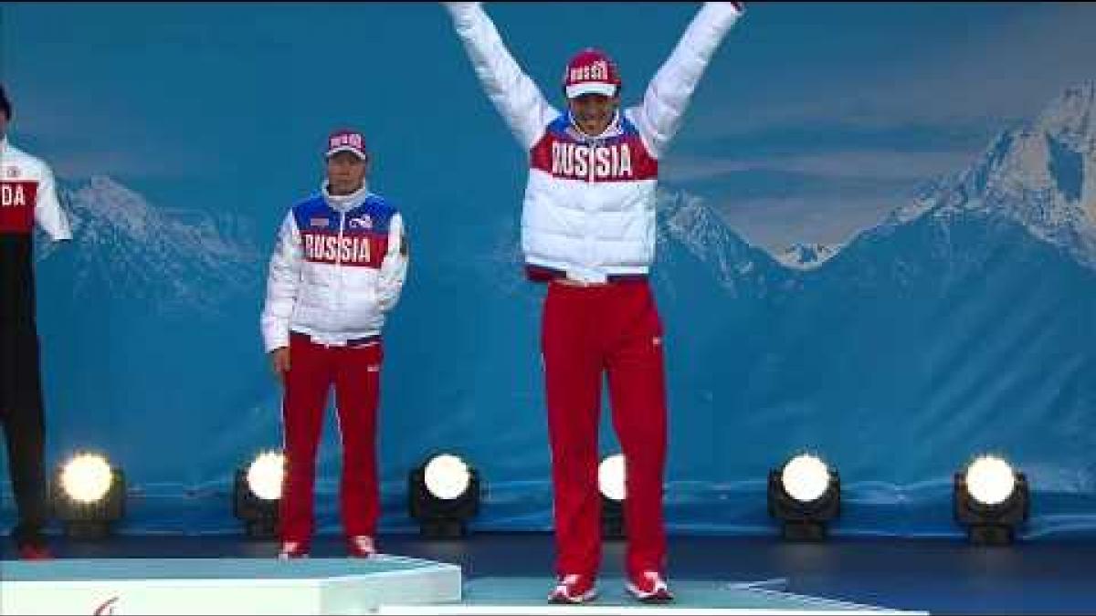 Men's short distance biathlon  standing Victory Ceremony  | Biathlon | Sochi 2014 Paralympics