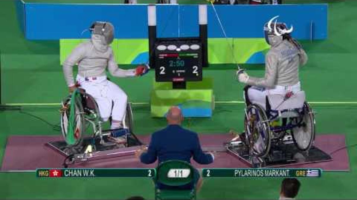 Wheelchair Fencing | Men's Individual Sabre Cat A | CHAN v PYLARINOS | Rio 2016 Paralympic Games HD