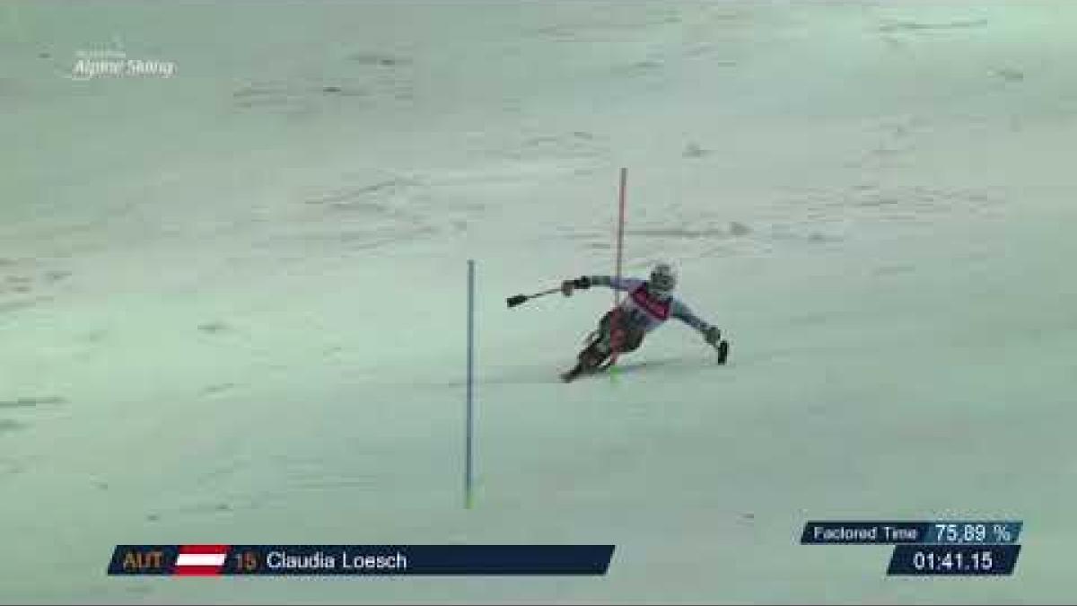 Claudia Loesch | Women Slalom Sitting 2 | World Para Alpine Skiing World Cup 2018 | Zagreb