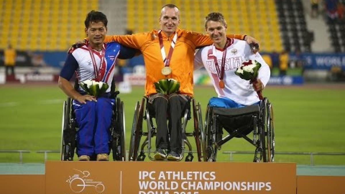 Men's 200m T54 | Victory Ceremony |  2015 IPC Athletics World Championships Doha