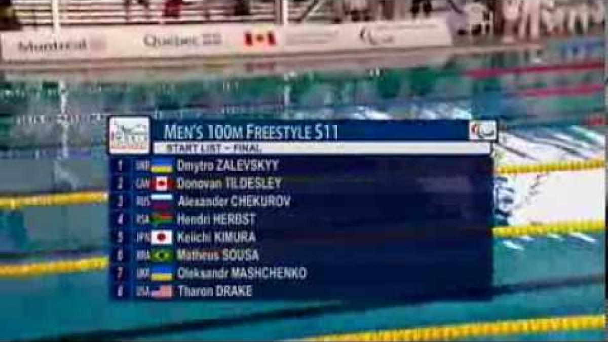 Swimming - men's 100m freestyle S11 - 2013 IPC Swimming World Championships Montreal