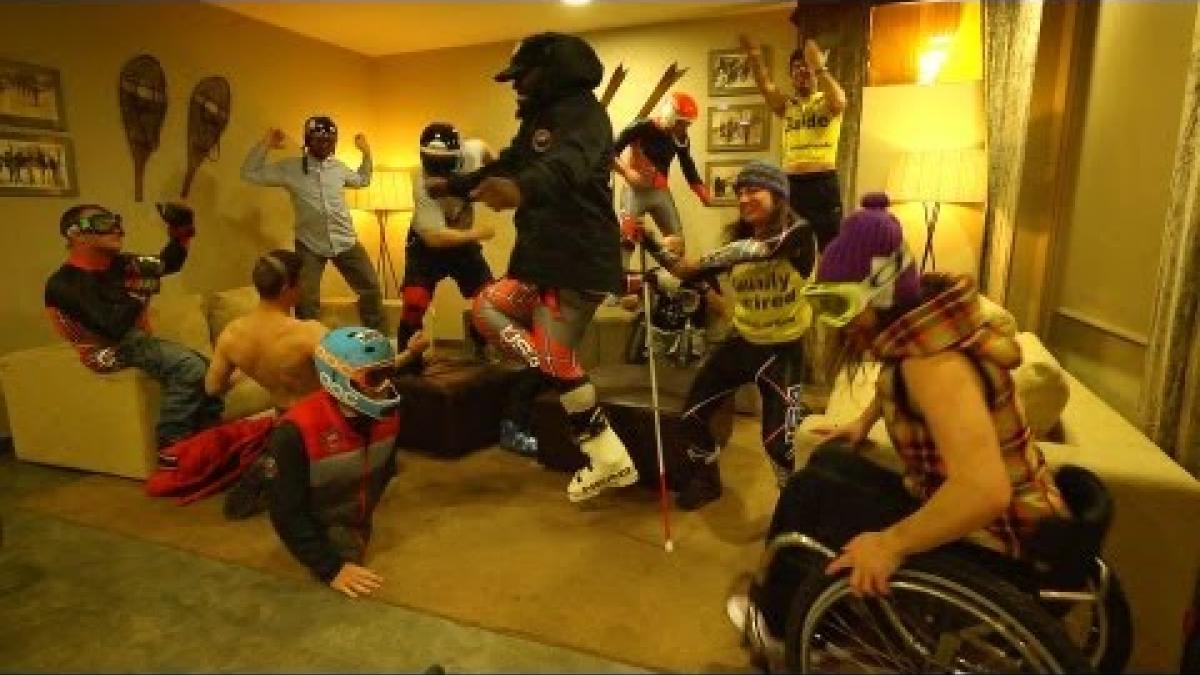 US Para-alpine ski team do the Harlem Shake