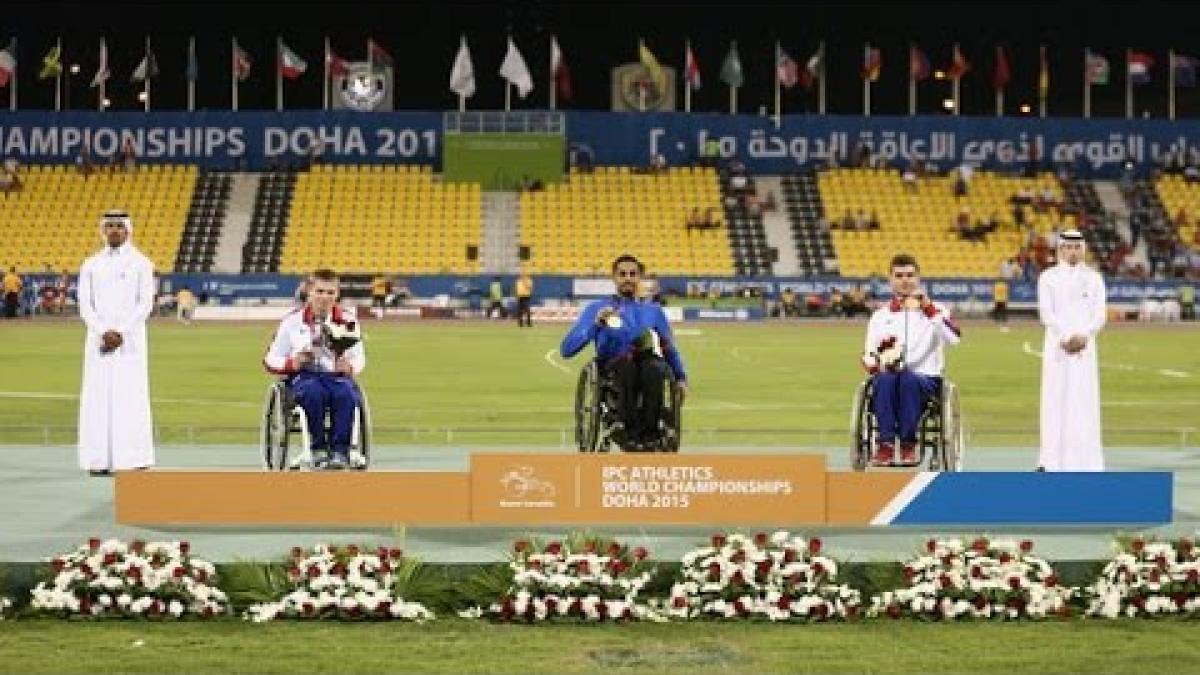 Men's 100m T33 | Victory Ceremony |  2015 IPC Athletics World Championships Doha