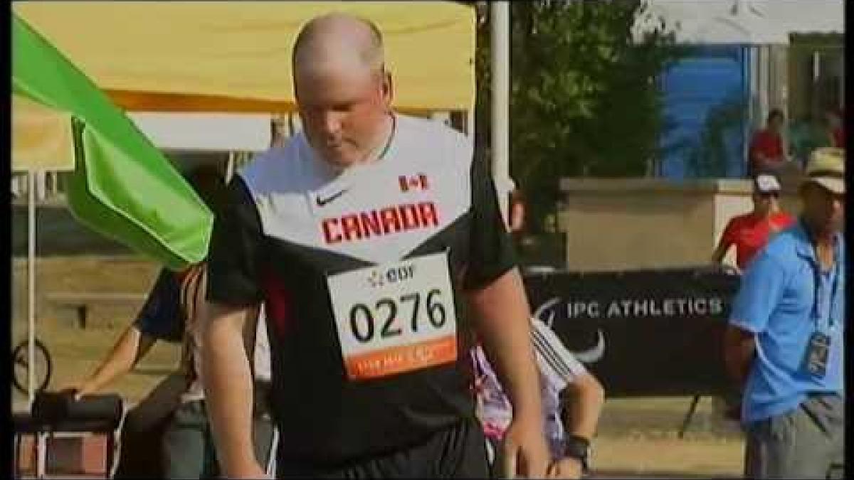 Athletics - Kyle Pettey - men's shot put F34 final - 2013 IPC Athletics World C...