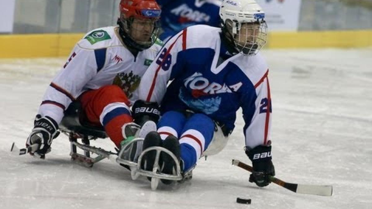 Highlights Russia v Korea - 2013 IPC Ice Sledge Hockey World Championships A-Pool Goyang