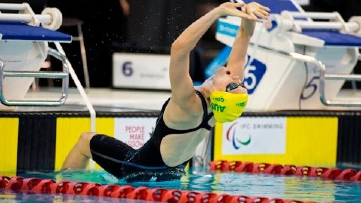 For the 2nd time! Ellie Cole breaks women's 100m Backstroke S9 WR | 2015 IPC Swimming Worlds