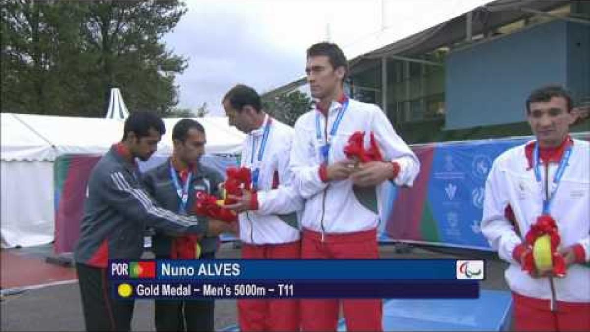 Men's 5,000m T11 | Victory Ceremony | 2014 IPC Athletics European Championships Swansea