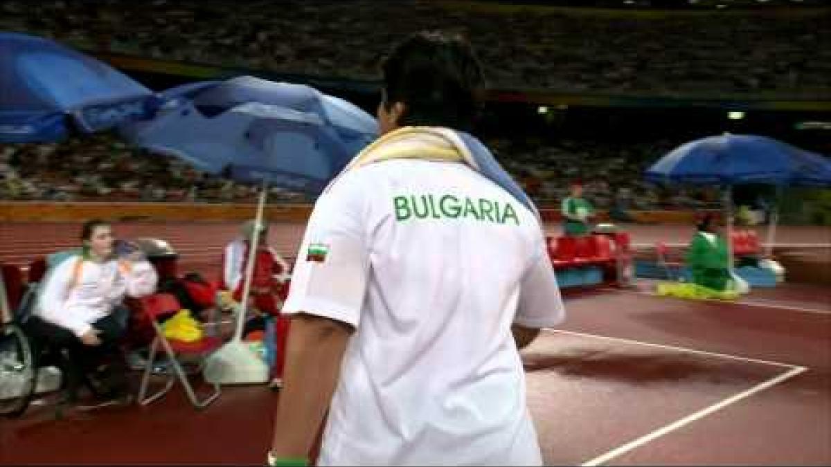Beijing 2008 Paralympic Games women's Discus F57-F58 Bulgaria's Stela Eneva wins silver