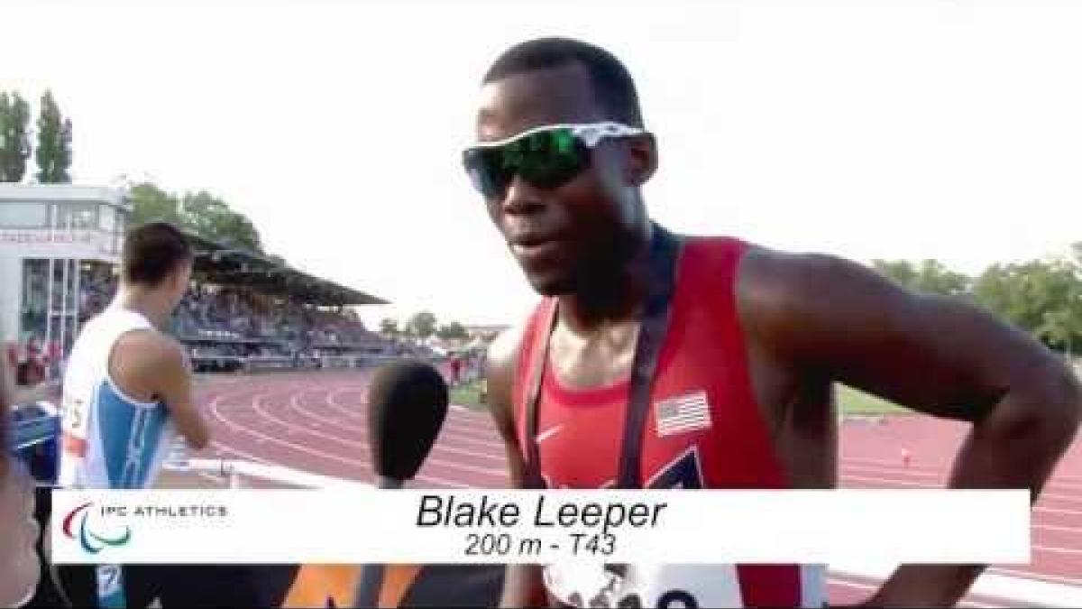 Interview: Blake Leeper men's 200m T43 final - 2013 IPC Athletics World Championships