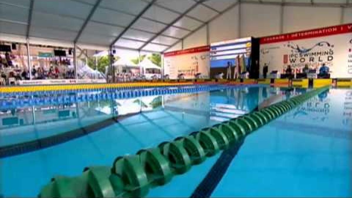 Swimming - women's 50m backstroke S3 medal ceremony - 2013 IPC Swimming World Championships Montreal
