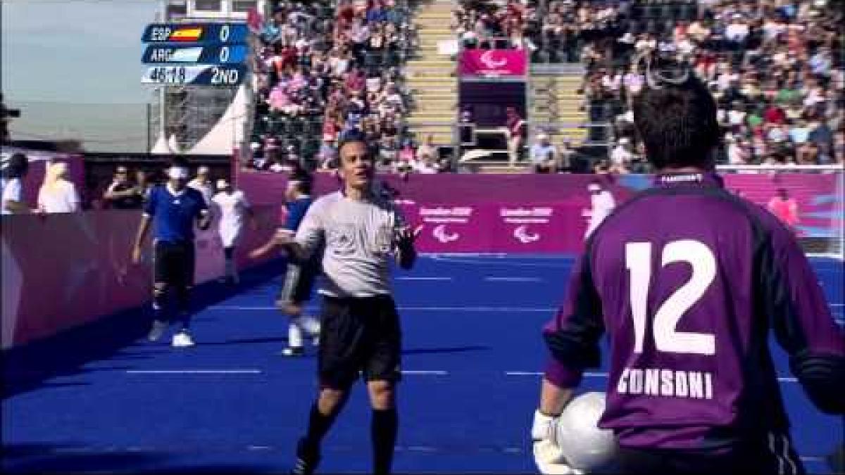 Football - Men's 5-a-side - Bronze Medal - ESP versus ARG - 2nd Half  - 2012 London Paralympic Games