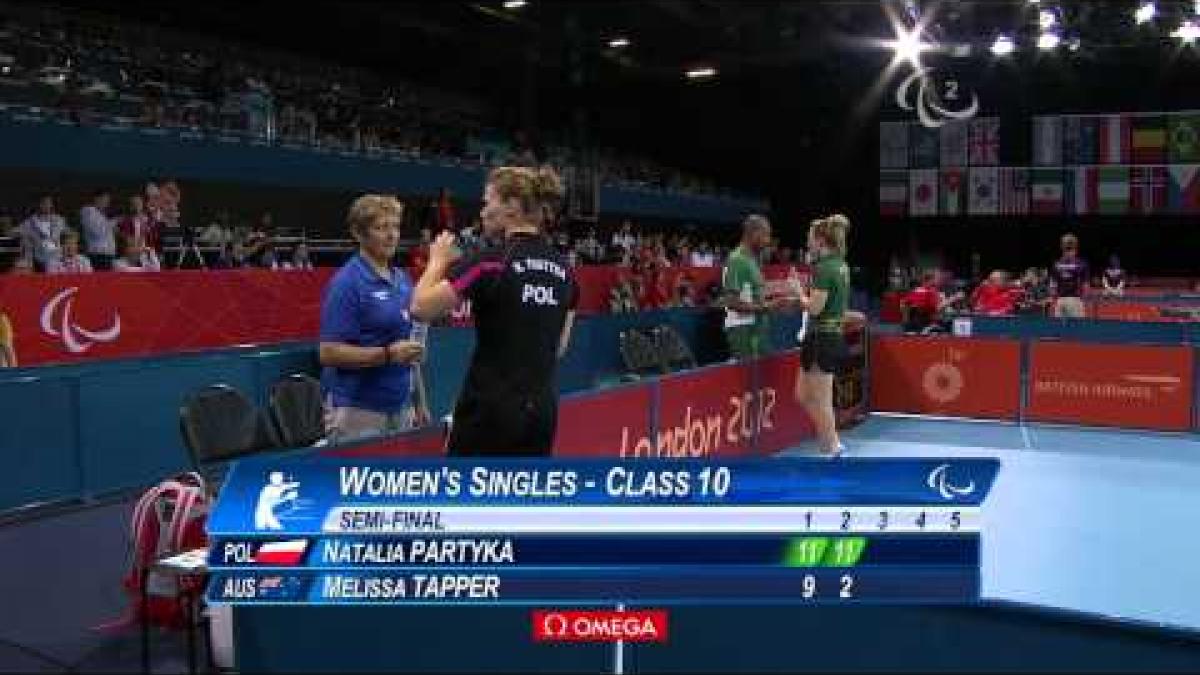 Table Tennis - Women's Singles Class 10 Semi final POL v AUS - 2012 London Paralympic Games