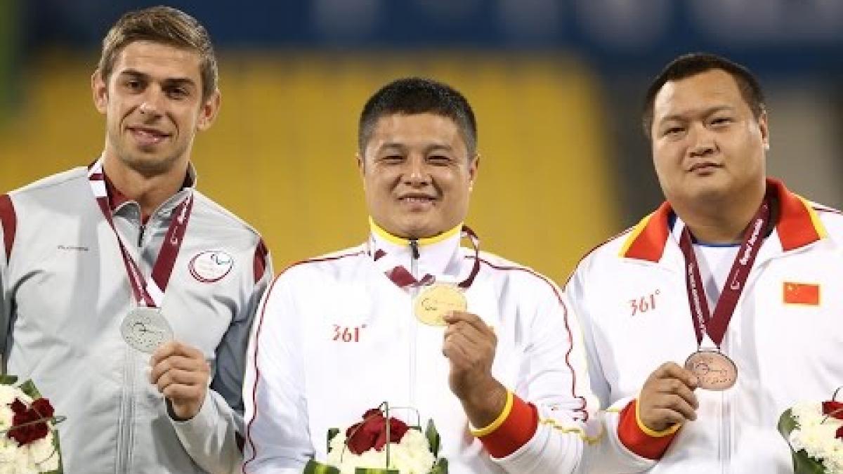 Men's javelin F37 | Victory Ceremony |  2015 IPC Athletics World Championships Doha