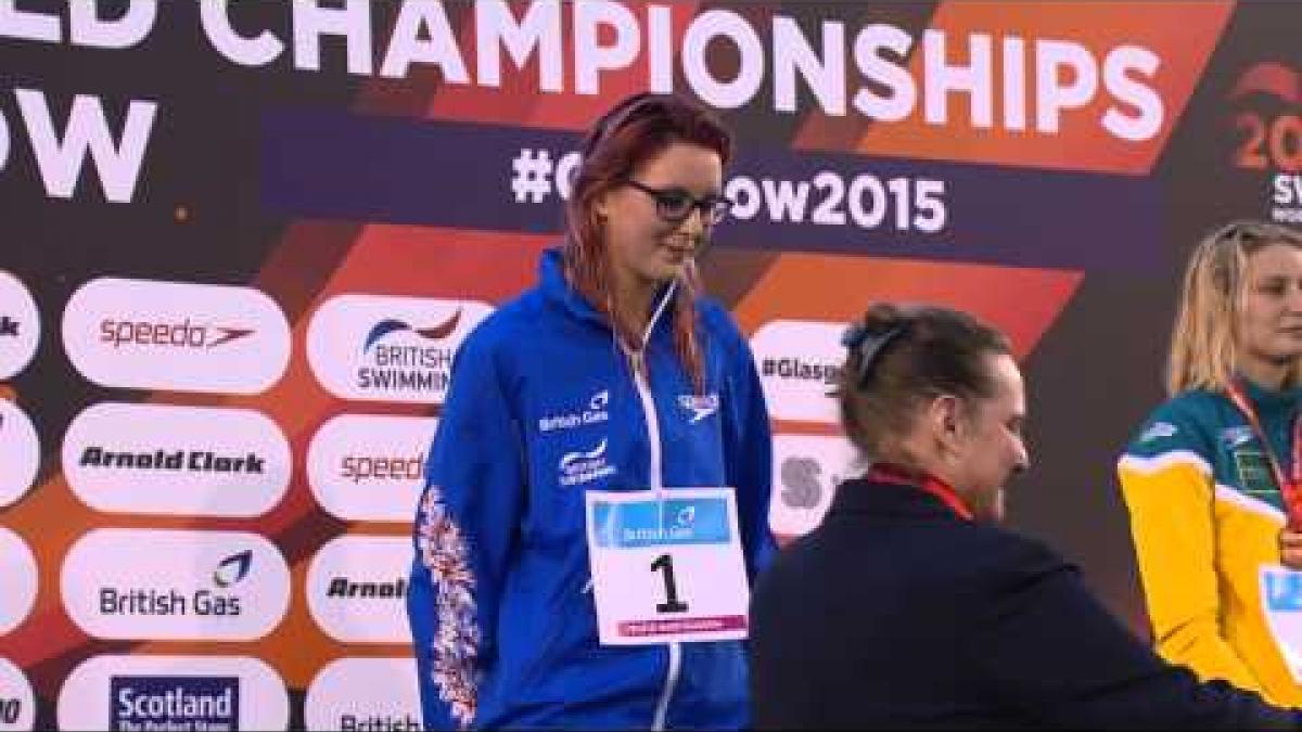 Women's 100m Backstroke S14 | Victory Ceremony | 2015 IPC Swimming World Championships Glasgow